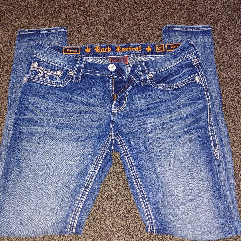 Women's Rock Revival Raven Skinny Jeans Size 29